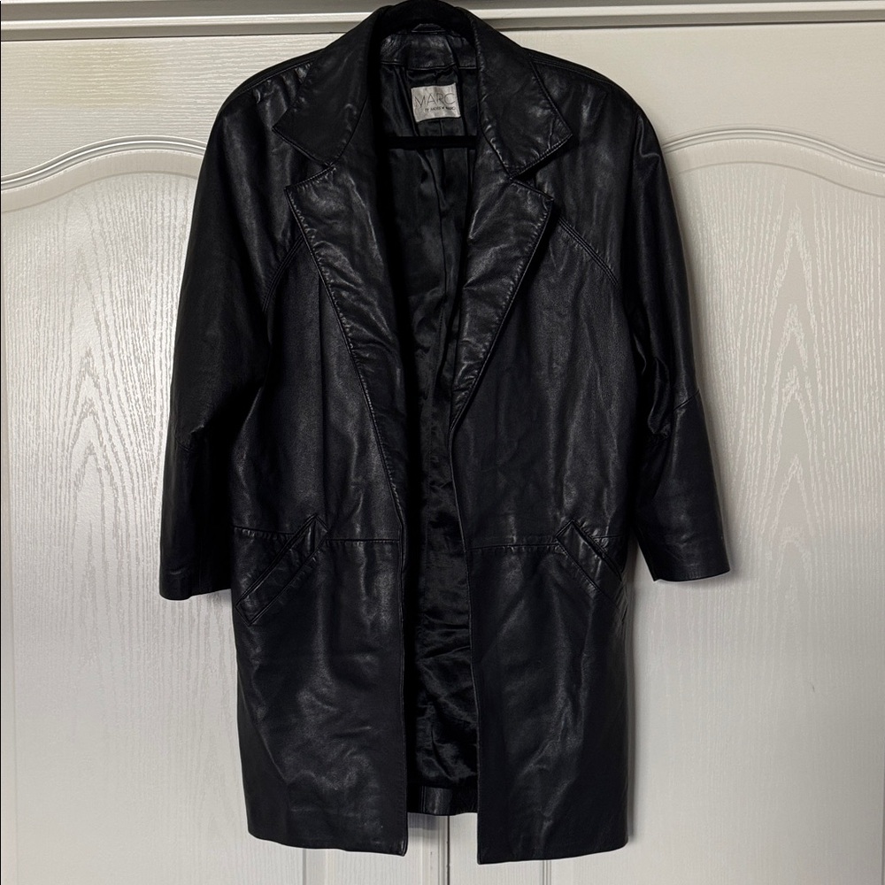 Women's Black Leather Coat